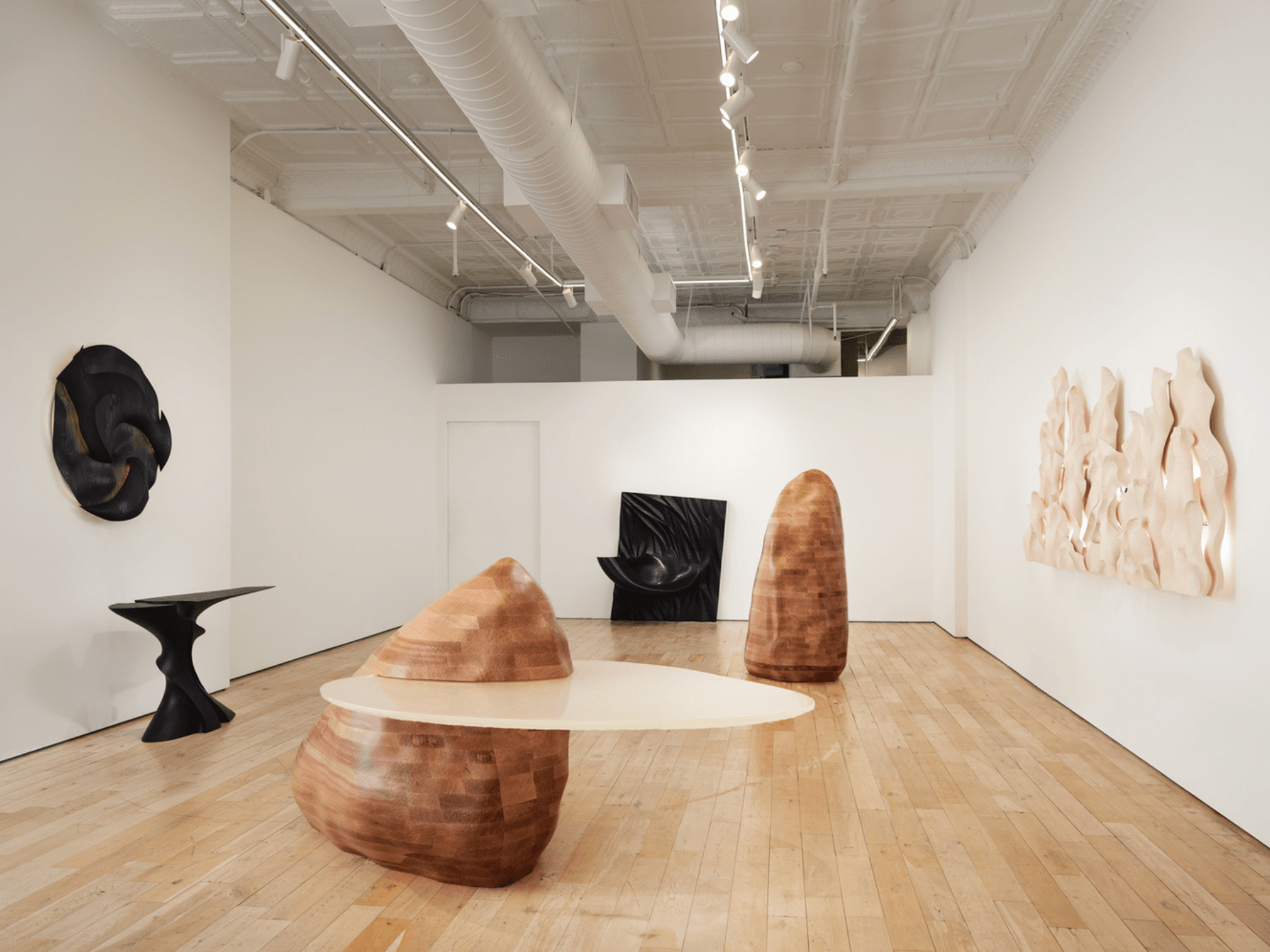 An installation view of Forms of Belonging, the current show at HB381 in NYC